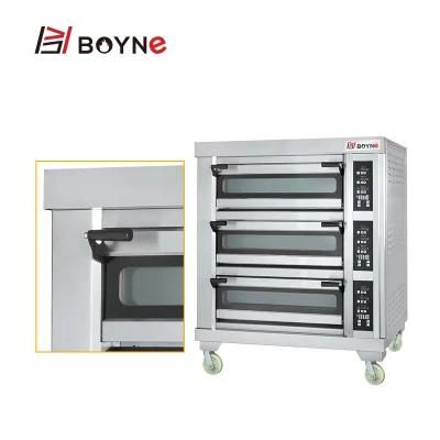 Electric Microcomputer Commercial Three Deck Six Tray Baking Oven
