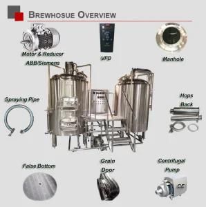 Mirror Polish Stainless Steel Mini Micro Brewery Draft Beer Manufacturing Production Plant