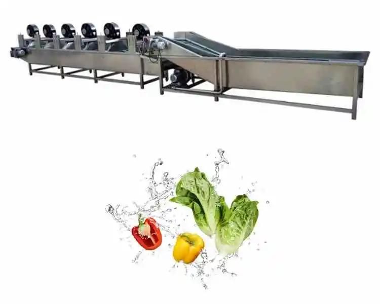 Industrial Automatic Leaf Vegetable Bean Water Air Bubble Brush Washer Machine