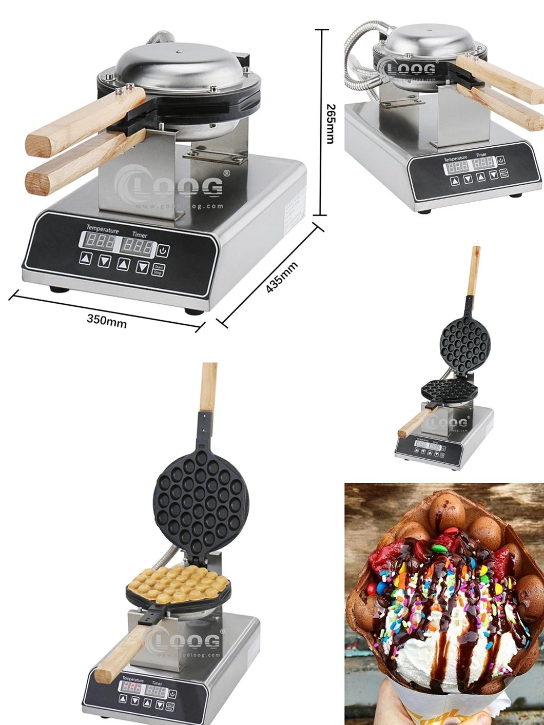 Fast Food Snack Machine Hongkong Egg Bubble Waffle Maker Digital Type Waffle Cone Maker Egg Puff Maker Bubble Waffle Machine for Food Truck