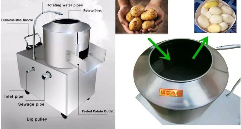 Commercial Food Processor Machine Electric Stainless Steel Potato Root Vegetables Peeler