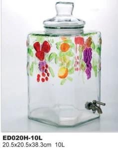 Glass Drink Jar Beverage Dispenser