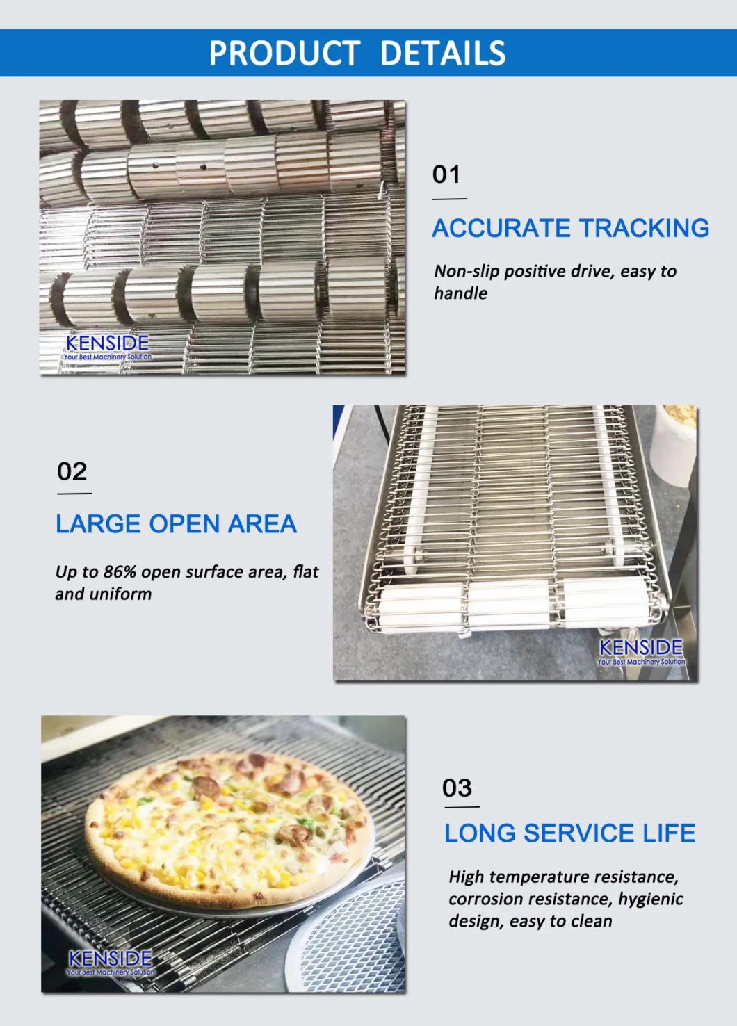 Manufacturer Stainless Steel Flat Flex Conveyor Belt for Chocolate Melting and Enrobing