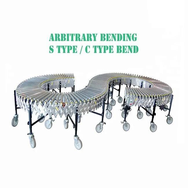 Metal Flexible Expandable Powered Telescopic Roller Conveyor Manufacturer in Kolkata Pakistan Weight Capacity