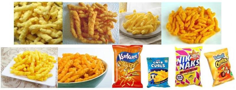 Puffed Corn Curl Snack Cheetos Kurkure Nik Naks Extruder Production Line