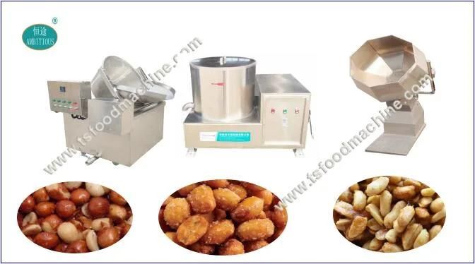 Semi Automatic Peanut Processing Line Peanut Frying Machine Peanut Deoiling Machine Peanut Mixing Machine