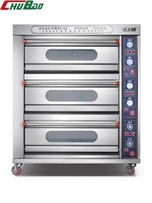 Commercial Restaurant Kitchen 3 Deck 6 Trays Electric Oven for of Baking Equipment Bakery ...