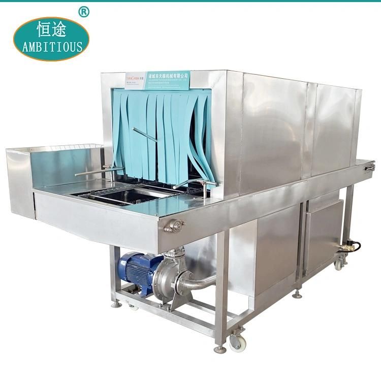 Continuous Belt Type Crate Washer Machinery Plastic Tray Washing Machine