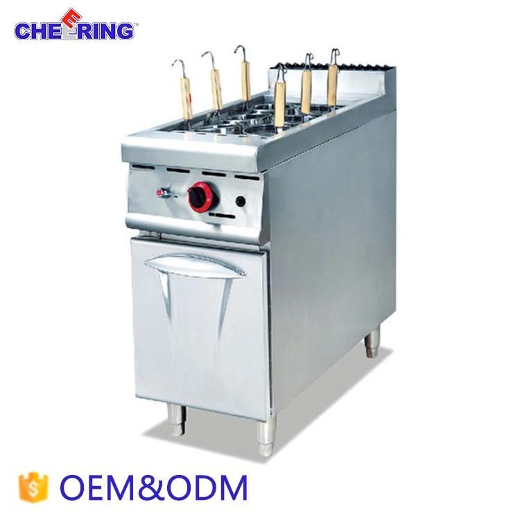 Stainless Steel Catering Equipment Gas Pasta Cooker with Cabinet