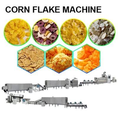 China Supplier Factory Price Continuous Cereal Corn Flake/Breakfast Extrusion Snacks ...