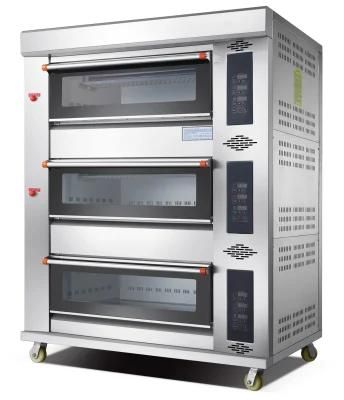 3 Deck 6 Tray Luxury Gas Oven for Commercial Kitchen Baking Machine Bakery Machinery Food ...