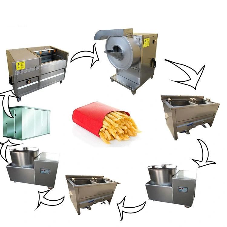 Gas Heating Stainless Steel French Fries Production Line