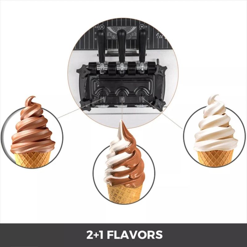 China High Quality 3 Flavors Soft Serve Ice Cream Maker Machine