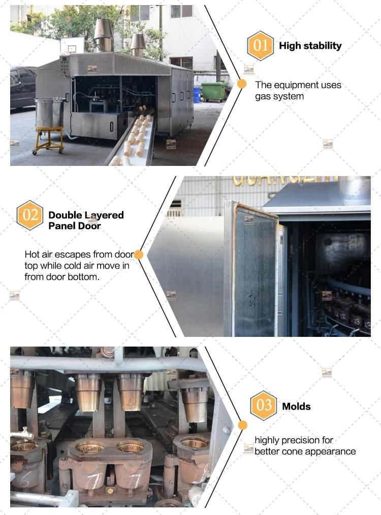 After Sales Service of High-Quality Automatic Stainless Steel Wafer Cone Machine Equipment with 28 Mold and 2 Cavity Crystal