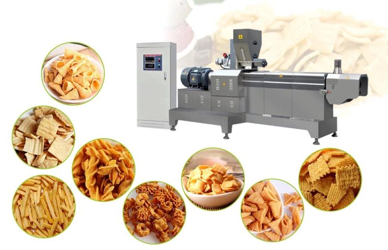 Fried Wheat Flour Chips Sticks Processing Line Flour Bugle Snack Food Plant Crispy Bugle Chips Snack Food Processing Machine