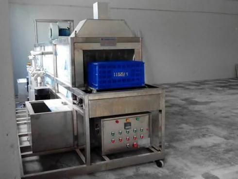 Continious Plastic Basket Washing Machine Crate Washer 300 Crates Per Hour