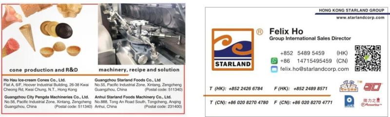 After Sales Service of High-Quality Automatic Stainless Steel Wafer Cone Machine Equipment with 28 Mold and 2 Cavity Crystal