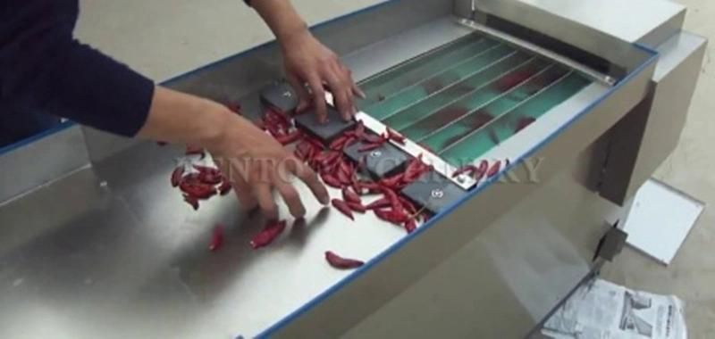 High Productivity 300-500kg/h Dry Red Pepper Ring Cutting Slicer Machine / Dried Chili Seed Removing Machine