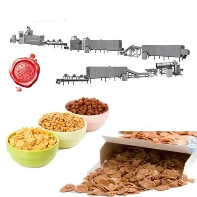Corn Flakes Breakfast Cereals Twin Screw Puff Snack Food Extruder