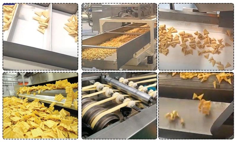 Fried Wheat Flour Chips Process Line Salad Food Making Equipment Corn Bugles Chips Machinery