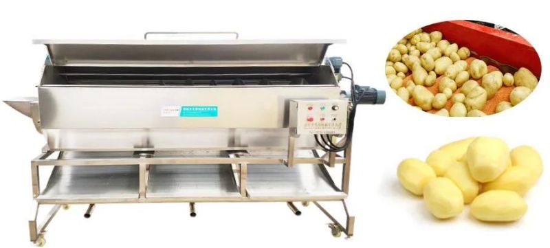 Industrial Brush Type Root Potato Washer Washing Peeler Peeling Machine