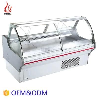 Fresh Meat Display Curved Glass Meat Showcase ]/Supermarket Refrigerator Showcase/Curved ...