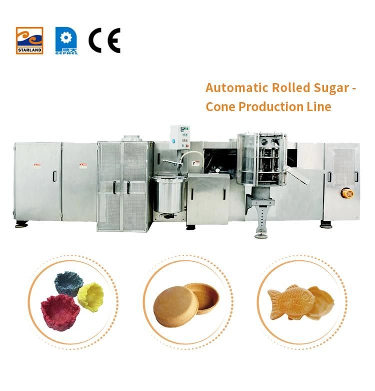 Fully Automatic Multi-Function Wafer Bowl Machine with 55 Pieces and 9 Meters Long Baking Tray, with After-Sales Service