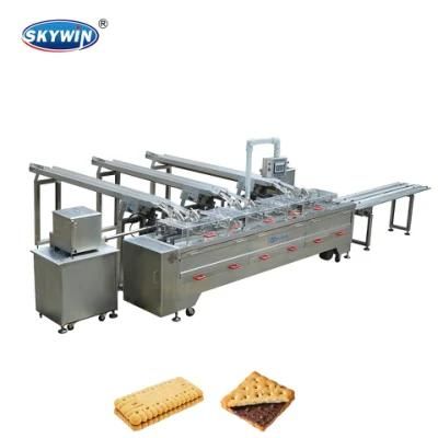 Automatic Two Lane Two Color Chocolate Cream Biscuit Machine Sandwich Biscuit Machine