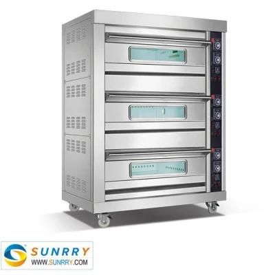Professional High Efficiency Commercial Bakery 3 Decks 6 Trays Oven