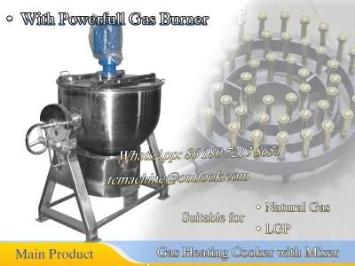 200L Gas Cooking Kettle with Scraper Mixeer (powerful gas burner)