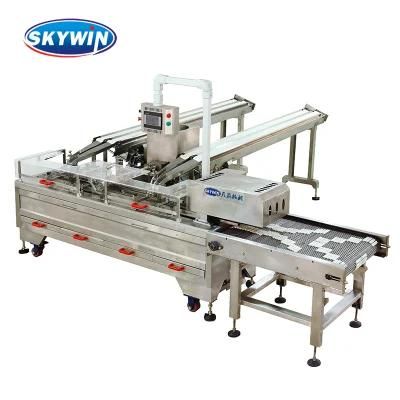 Skywin Automatic Cream Sandwiching Machine on Edge Packing Machine Sandwich Biscuit Making ...