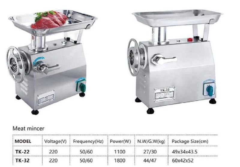 High Quality Tk32 Stainless Steel Commercial Electric Meat Mincer