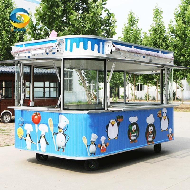 Sunnry Small Used Ice Cream Truck Mobile Food Cart Food Trailer with Full Kitchen Equipments