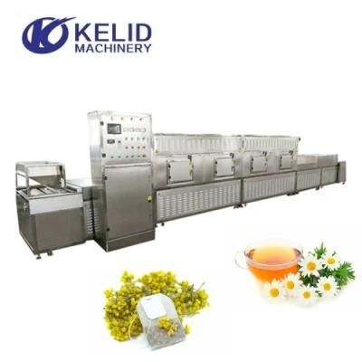 40 Kw PLC Control Microwave Chamomile Tea Drying Sterilization Machine