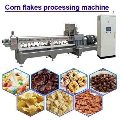 Rice Crispy Corn Flakes Extrusion Machine/Cereal Snack Food Machinery /Twin Screw Extruder ...