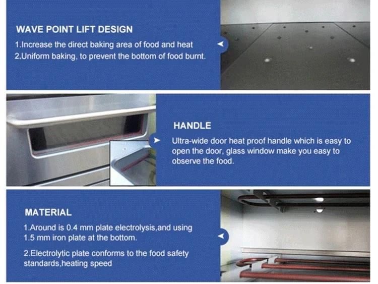 Commercial Electric High Temperature Oven Single Deck Two Trays Bread Electric Baking Oven