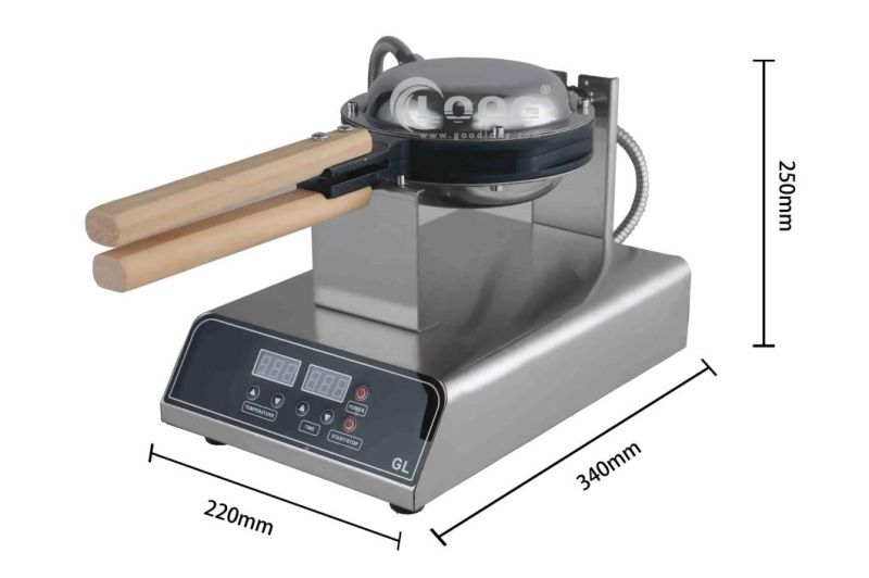 Goodloog Professional Supplier Intelligent Flip Waffle Iron Maker Egg Puff Commercial Home Mini Eggette Bubble Belgian Waffle Machine for Hotel and Food Stands
