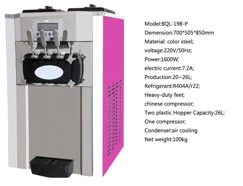 Soft Ice Cream Machine, Three Flavor Ice Cream Maker
