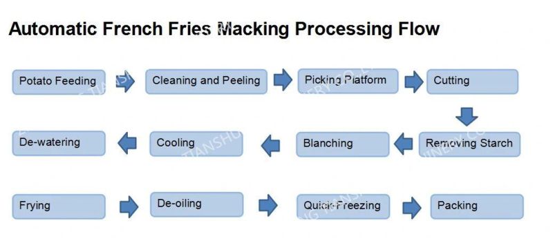 1000kg/H Frozen French Fries Processing Line Machine