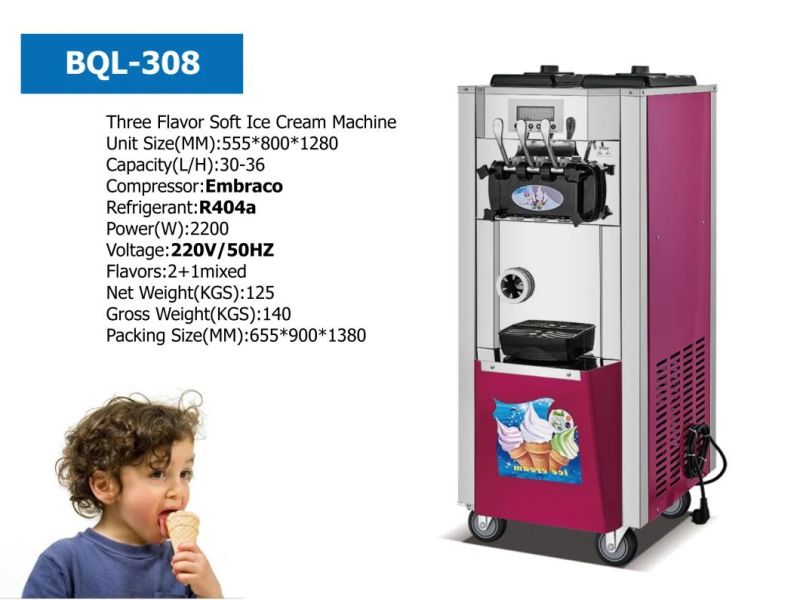 Wiberda China Factory Made Three Flavors Ice Cream Machine for Restaurant Use