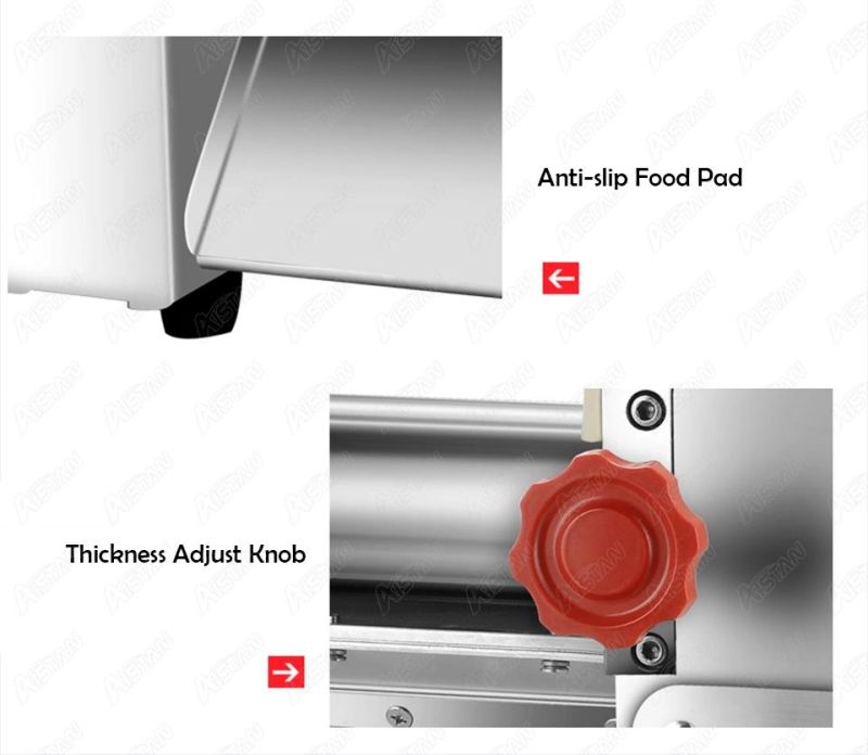 FKM300 Electric Dough Roller Stainless Steel Dough Sheeter Noodle Pasta Dumpling Maker Machine 220V Roller and Blade Changeable