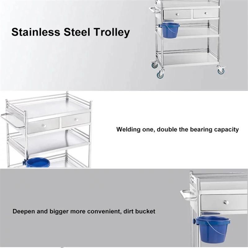 Hotel Kitchen Equipment Mobile Stainless Steel Restaurant Food Catering Service Transport Trolley/Tea Cart for Kitchen