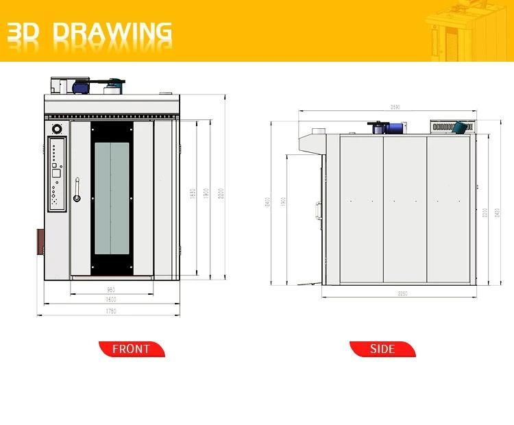 Hongling Bakery Equipment Strong Steam Function Diesel Rotary Oven for Baguette & Croissant
