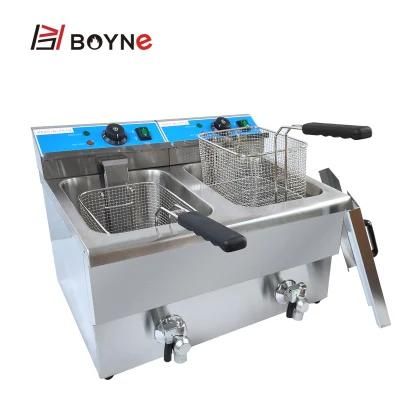 12L Double Tank Electric Fryer for Fried Snack Food Used in Kitchen