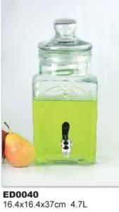Glass Beverage Jar Special Type Juice Jar