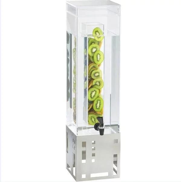 Custom Clear Acrylic 3 Gallon Plastic Beverage Drink Container Juice Dispenser with Ice Chamber and Faucet