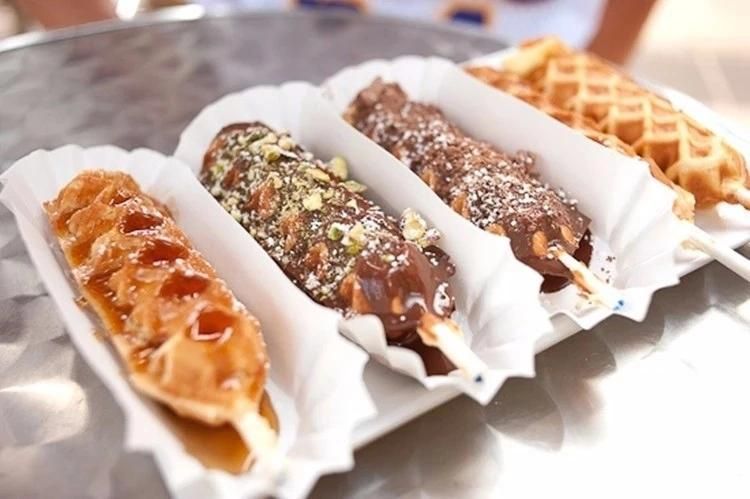 Digital Fast Heat Snack Kitchen Equipment Lolly Corn Dogs Machines 6 Sticks Belgian Mini Hot Dog Waffle Maker for Restaurant