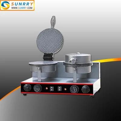 Electric Round Shape Hong Kong Waffle Maker with Double Heads Egg Waffle Machine