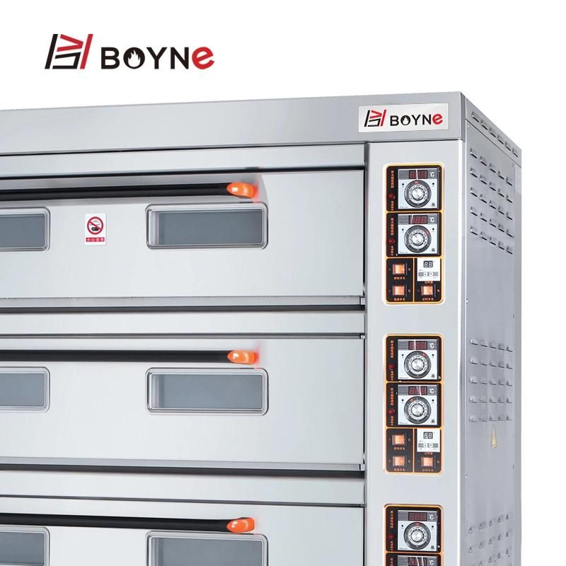 Double Deck Six Trays Electric Pizza Baking Oven with Temperature Controlled