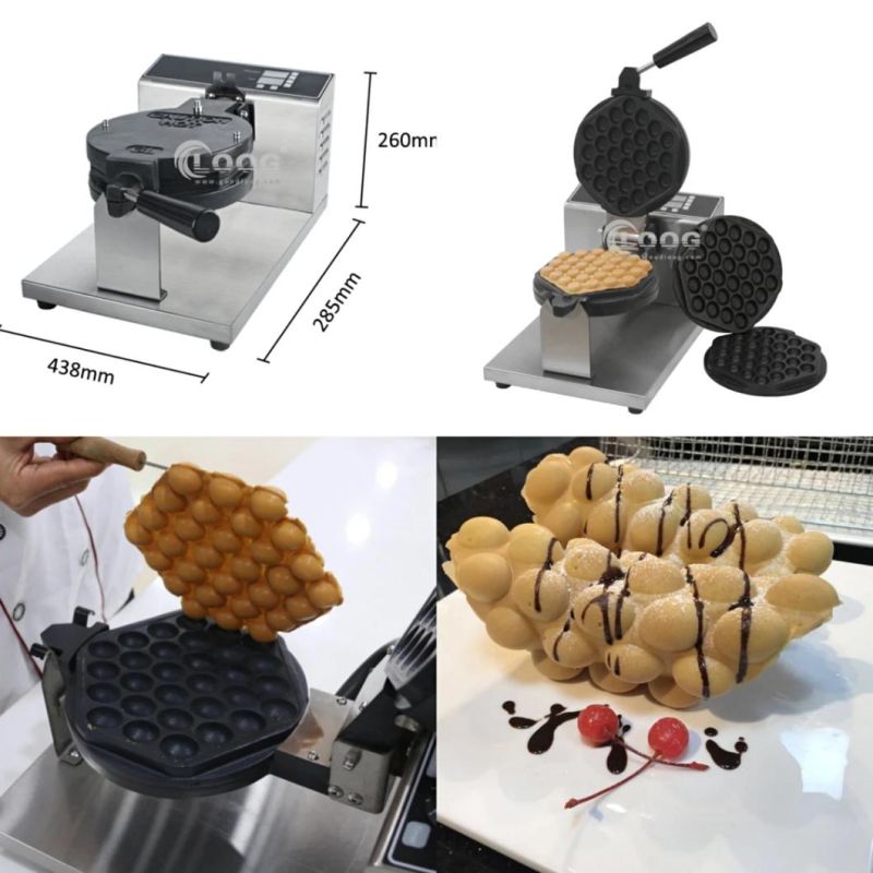 Ce Approved Kitchen Equipment Electric Bubble Waffle Making Machine Commercial Egg Waffle Maker